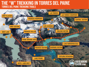 torres del paine w trekking map peritomorenoglacier mesa de trabajo 1