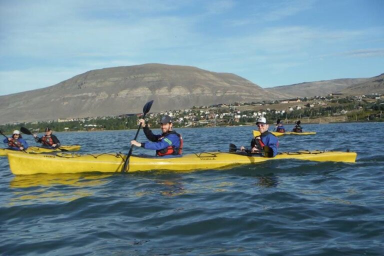 sunset kayak on lake argentino
