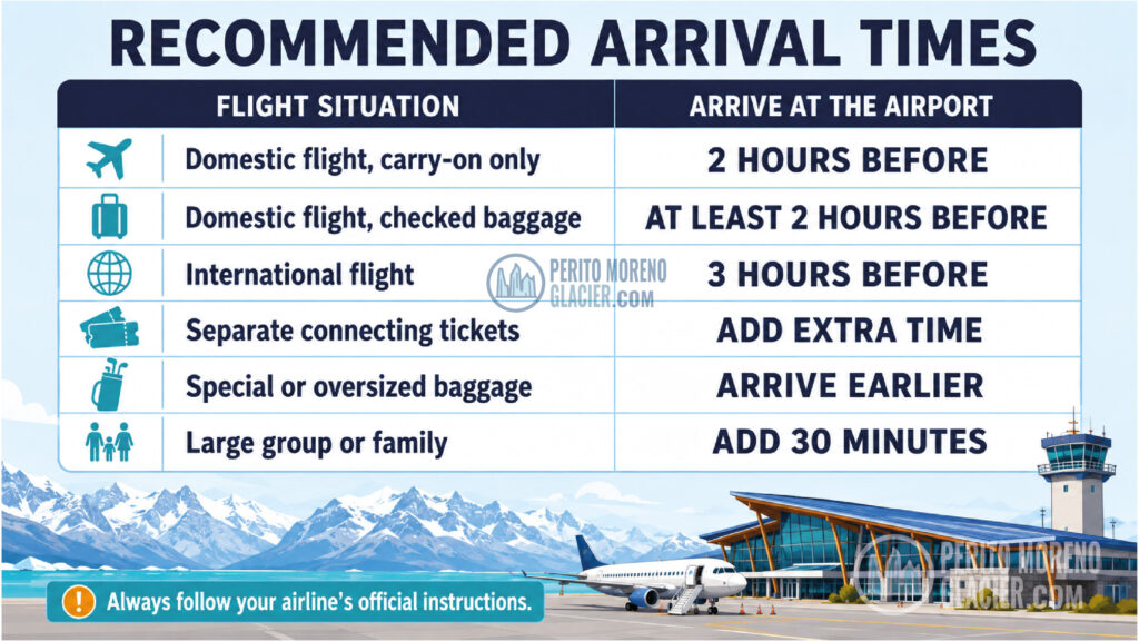 arrival times el calafate