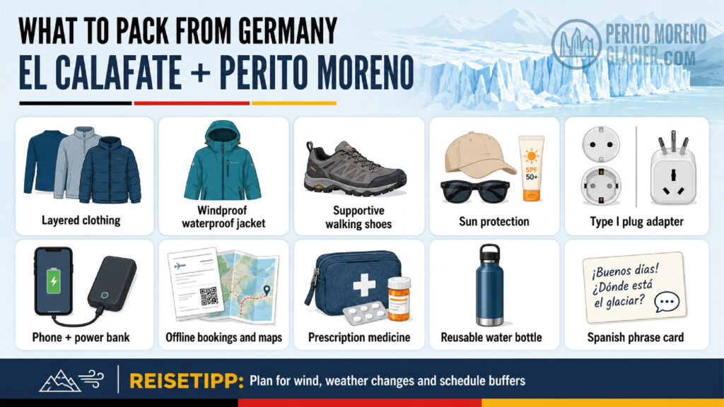 perito moreno glacier for german travelers infographic