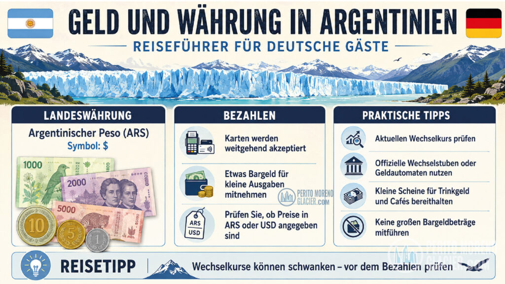 perito moreno glacier for german travelers money