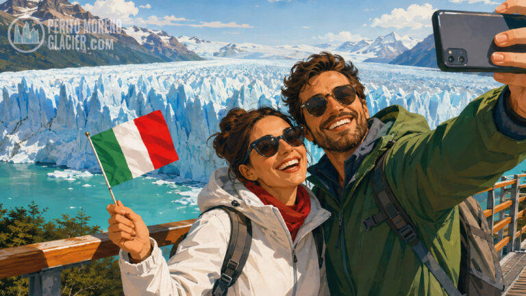 perito moreno glacier for italian travelers photo