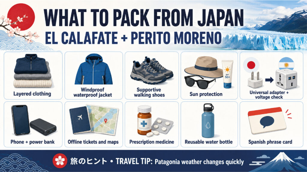 perito moreno glacier for japanese travelers packing guide