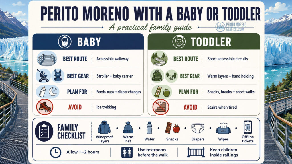 perito moreno glacier infography baby