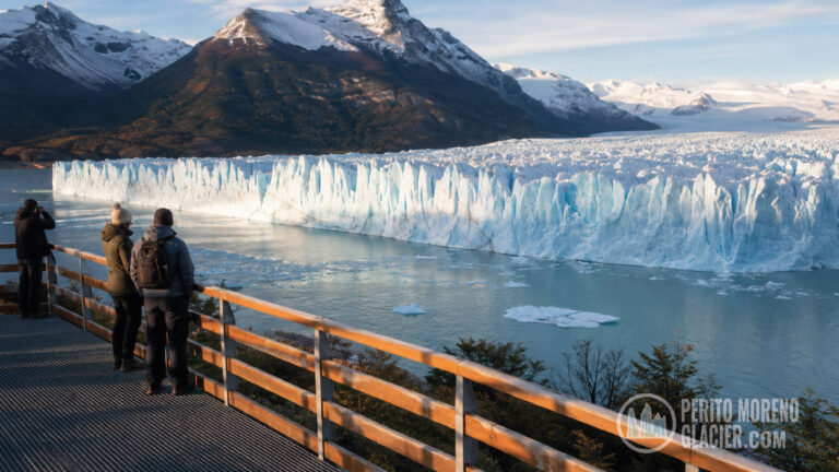 perito moreno glacier sunrise photo