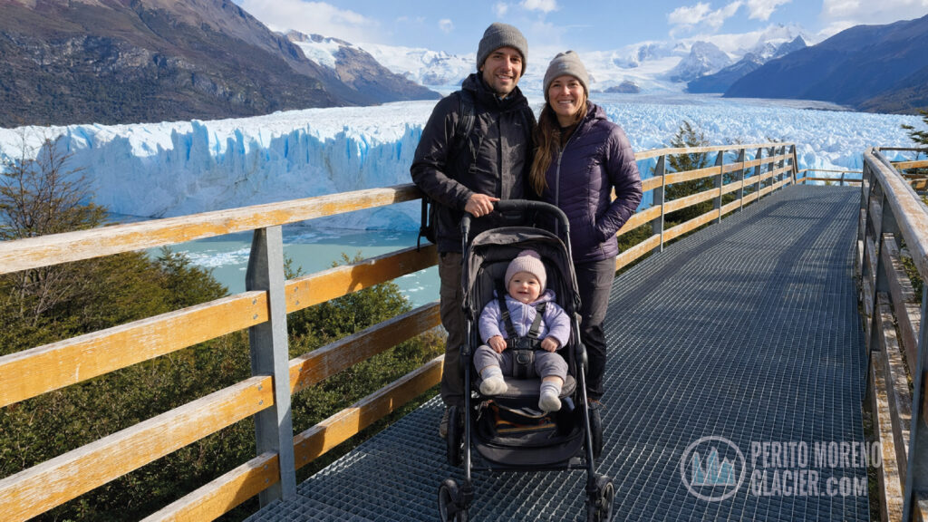 perito moreno glacier with baby
